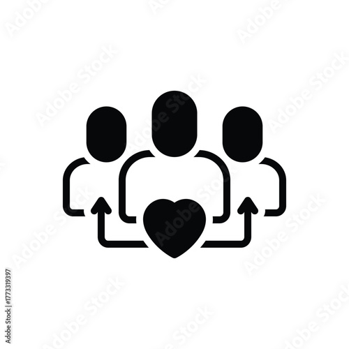 Black solid icon for customer relations