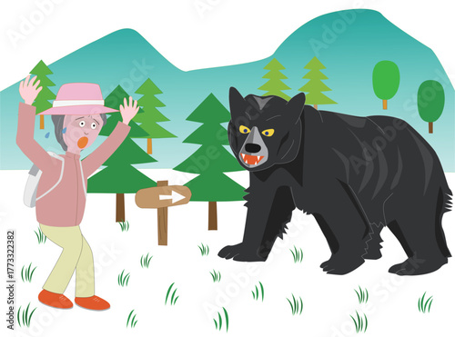 危険な野生の熊
