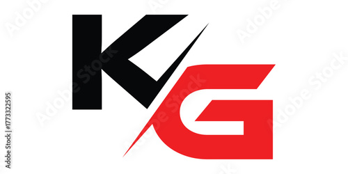 abstract creative kg letter logo design.