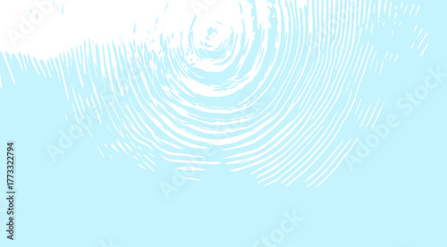 White concentric circle patterns cascade against a light blue backdrop, creating a minimalistic and abstract design suitable for backgrounds or creative projects
