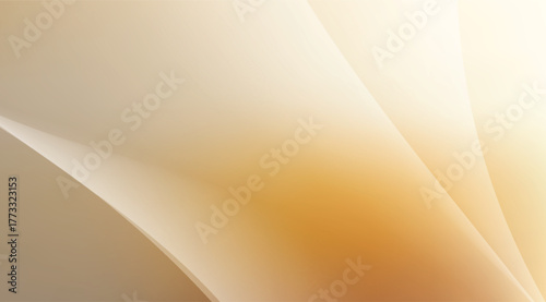 Abstract curves in beige and gold hues create a soft, minimalist background with light and shadow effects, perfect for subtle design and modern aesthetic applications