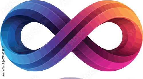Gradient infinity symbol with vibrant colors on a clean white background design