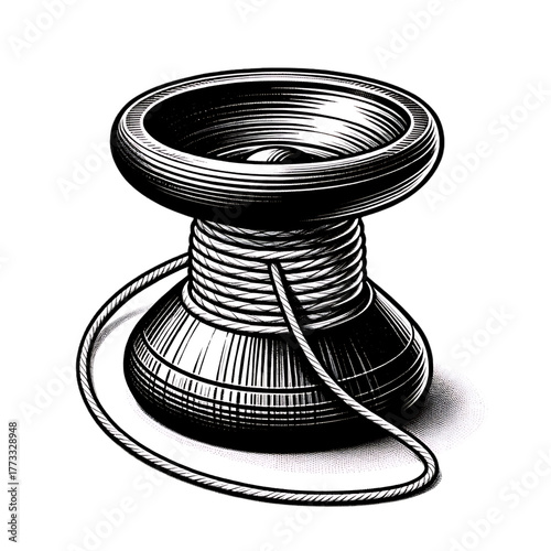 Yo-yo Toy: A detailed illustration captures the timeless appeal of a yo-yo, showcasing its classic design and inherent playfulness, evoking childhood memories and simple joys.