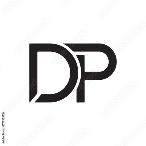 d and p logo vector icon on white back ground
