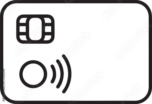 Credit card with chip and contactless symbol