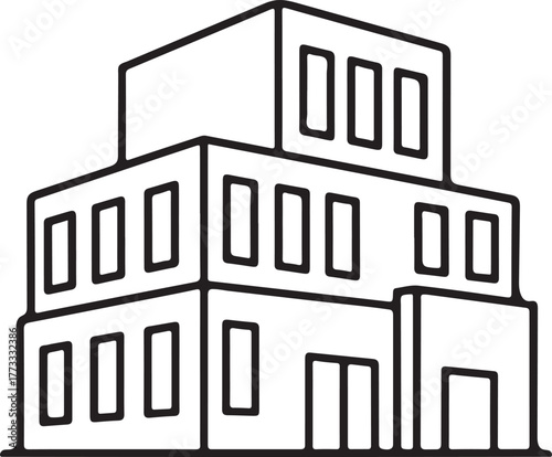 Outline of a multistory building