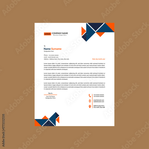 Modern Letterhead Layout. Trendy Template Display for Promotional Campaign.