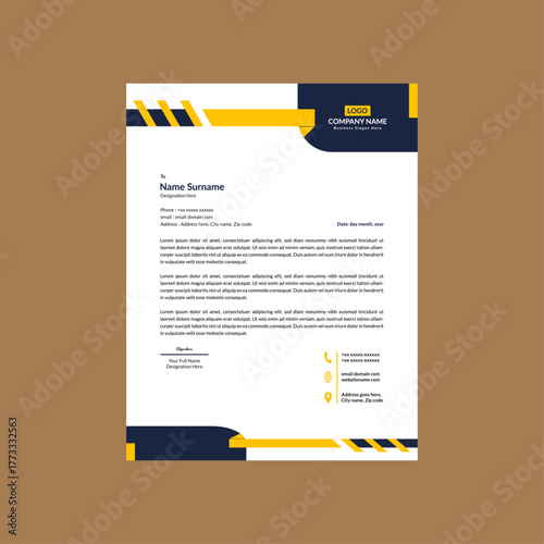 Modern Letterhead Layout. Luxurious Layout Display for Promotional Campaign.