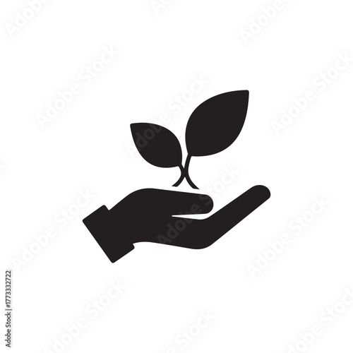 hand of care vector logo icon on white back ground