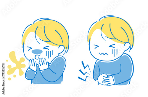 感染性胃腸炎の嘔吐、下痢の症状で苦しむ子供