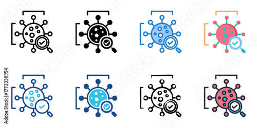 Particle Size Analysis icon set multiple style collection 
