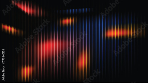 Futuristic Glass Ripple Texture with Dark Gradient and Vivid Light Streaks (Vector Illustration)