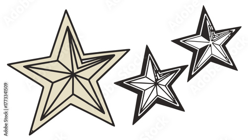 Stylish star cluster for festive decorations, celebrations, and modern design accents; vector design elements for banners, posters, and holiday themes
