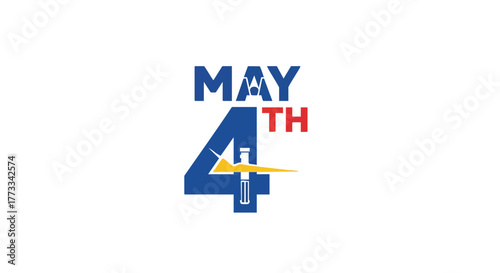 Festive 'May the 4th' Celebration Design with a Vibrant Color Palette for Galactic Enthusiasts