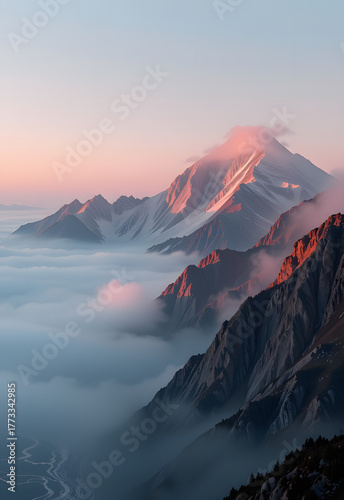 Mountain Range Fog