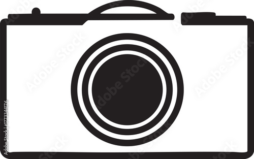 Black Camera Outline – Minimal Photography and Media Symbol Vector