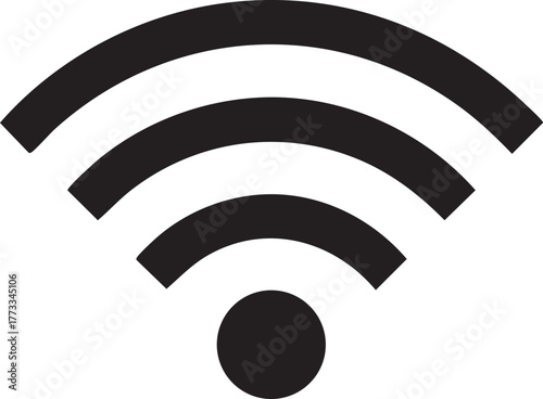 Black WiFi Signal Icon – Wireless Internet Connection Vector