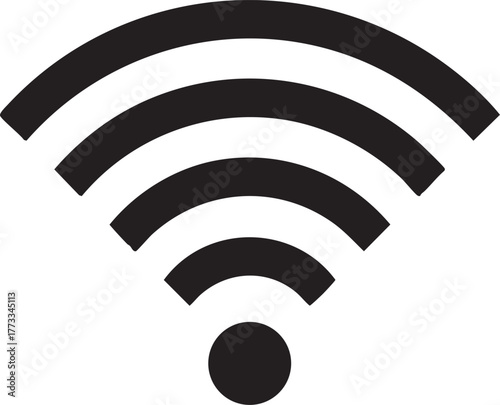 Black WiFi Signal Icon – Wireless Internet Connection Vector