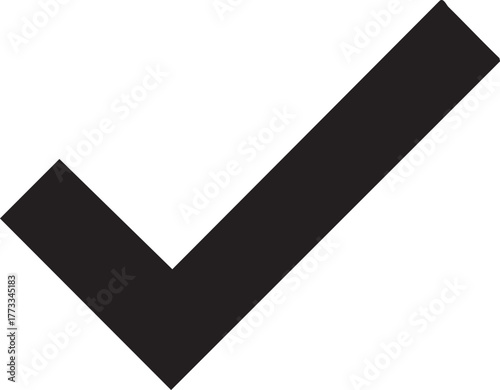 Black Check Mark Symbol – Minimal Confirmation and Success Vector Icon