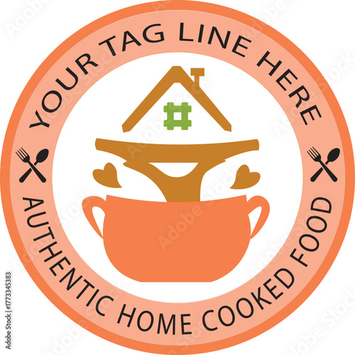 HOME FOOD CAFE LOGO VECTOR 