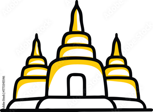 Indian hindu temple silhouette icon for religious and cultural designs
