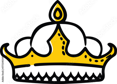 Hindu god deity crown icon with ornate details