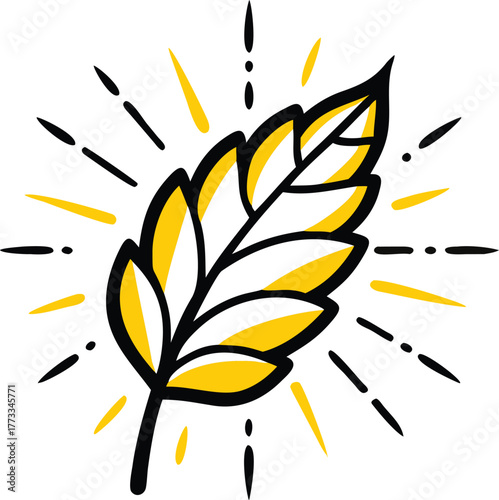 Tulsi leaf icon with a vibrant glowing background effect