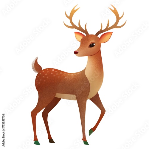 Christmas Deer Vector Illustration. Christmas Reindeer Silhouette Vector