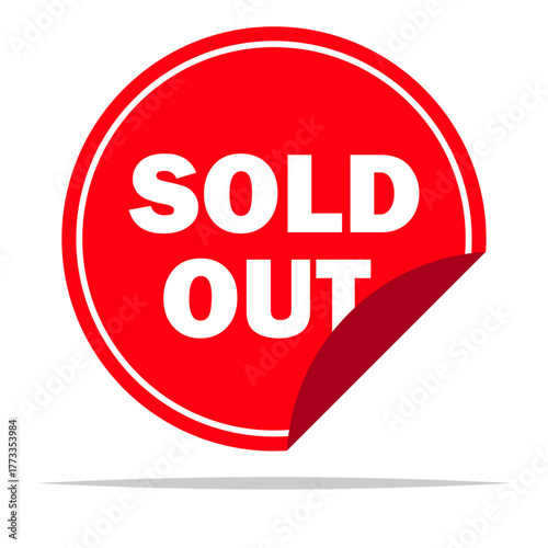 Sold out tag label vector isolated illustration