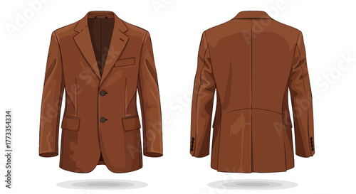 Sophisticated brown blazer showcasing refined tailoring and classic design elements for fashion presentation
