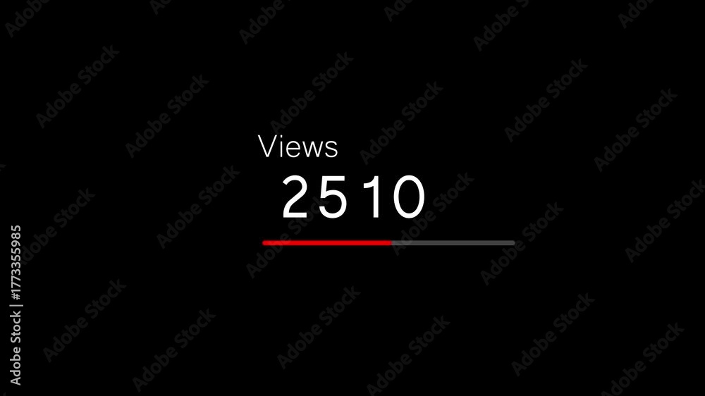 Number counter animation from 0 to 5,000 on a transparent background in ...