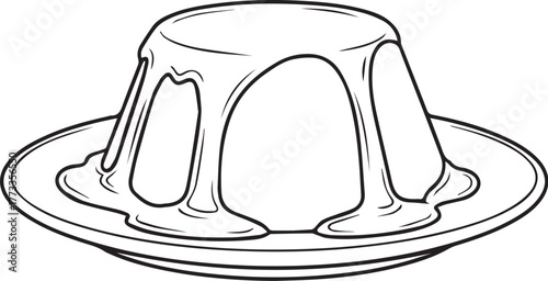 vector illustration of a pudding
