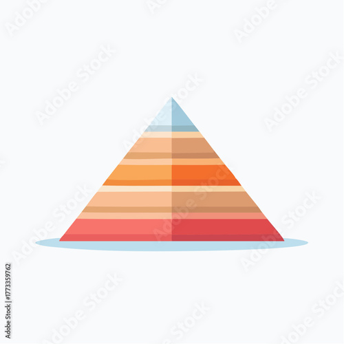 Colorful Pyramid Illustration with Layered Structure and Gradient Color Scheme.
