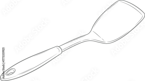 Simple spatula illustration for cooking, kitchen utensil