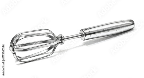 Metal whisk, kitchen utensil, for mixing ingredients