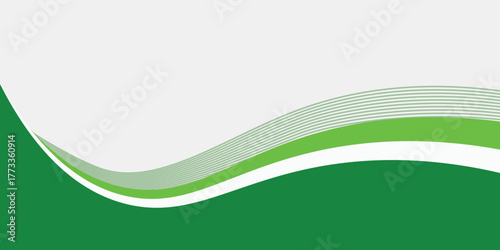 Abstract White and Green wave wide background banner