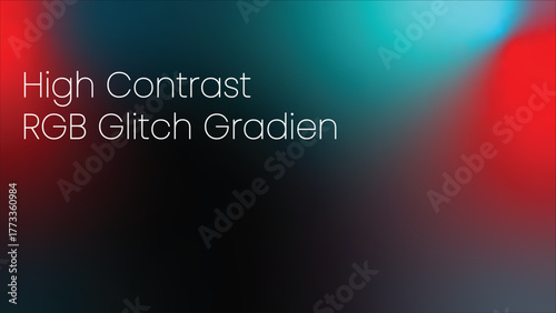 Intense High-Contrast Red and Cyan Gradient Background. Digital Glitch Aesthetic
