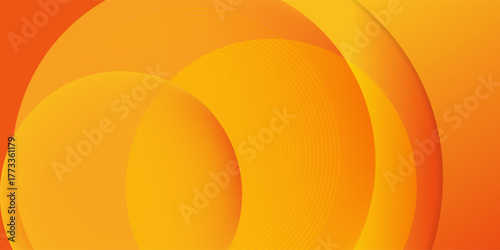 Abstract orange and yellow geometric background. Dynamic circle shape composition for graphic design, background, web design, poster, banner, book, slideshow. Vector illustration