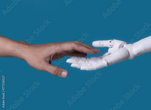 The Connection: Human and Robotic Hands Reaching Out