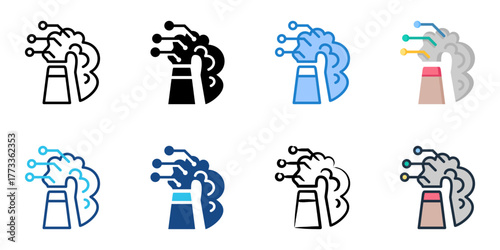Airborne Contaminants icon set multiple style collection 
