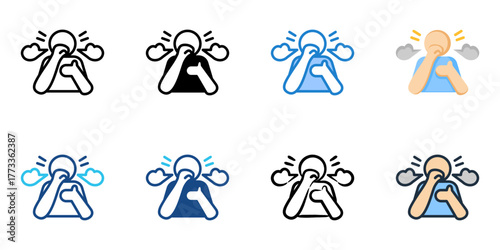 Respiratory Issues icon set multiple style collection 
