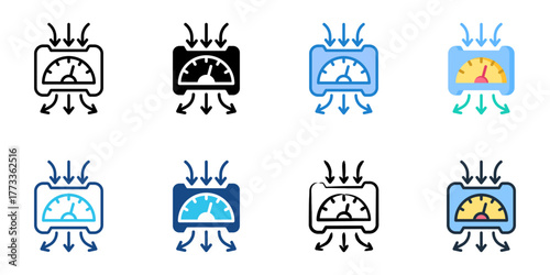 Pollutant Monitoring icon set multiple style collection 
