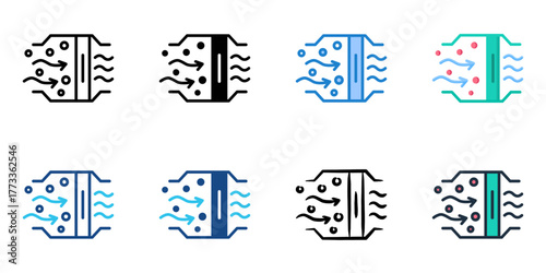 Particulate Filter icon set multiple style collection 
