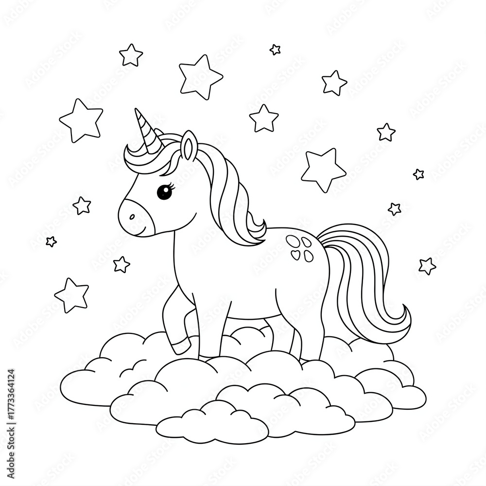 Fototapeta premium Black and White Coloring Page | Line Art Illustration for Kids and Adults