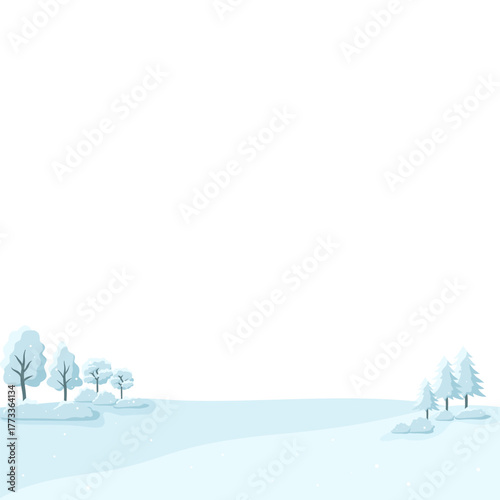 Winter Landscape with Snow and Tree