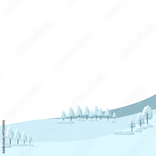 Winter Landscape with Snow and Tree
