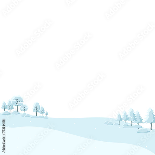 Winter Landscape with Snow and Tree