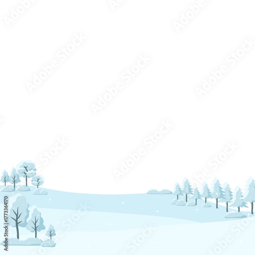 Winter Landscape with Snow and Tree