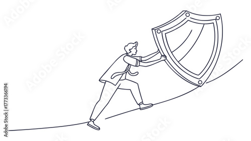 Uphill battle with protection illustrates resilience, security, and overcoming adversity in business, offering hope and stability during challenging times