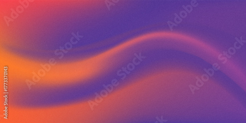 Swirling waves of purple, pink, and orange create a dynamic and textured gradient background.